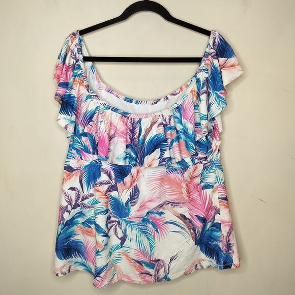 Raisins Curve Tankini Swim Top Floral Ruffled Soft Cup - Picture 7 of 10